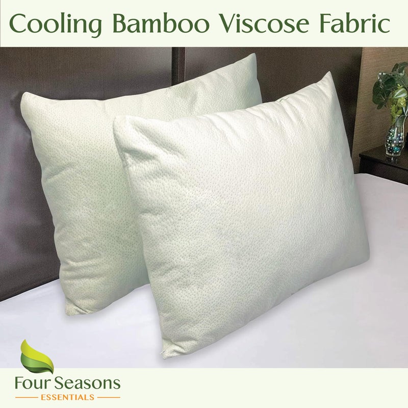 Four Seasons Essentials King Size Waterproof Pillow Protectors (Set of 2) - Natural Viscose derived from Bamboo Pillow Covers - Hypoallergenic Dust Proof Zippered Encasements for 20" x 36" Pillows - Image 5